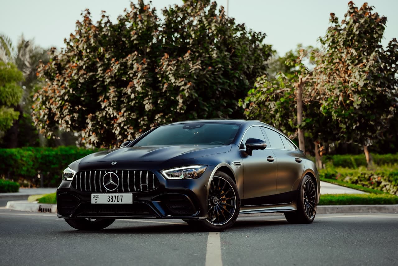 Rent a 2023 Mercedes-AMG GT 53 in Dubai — Four-door AMG grand tourer.